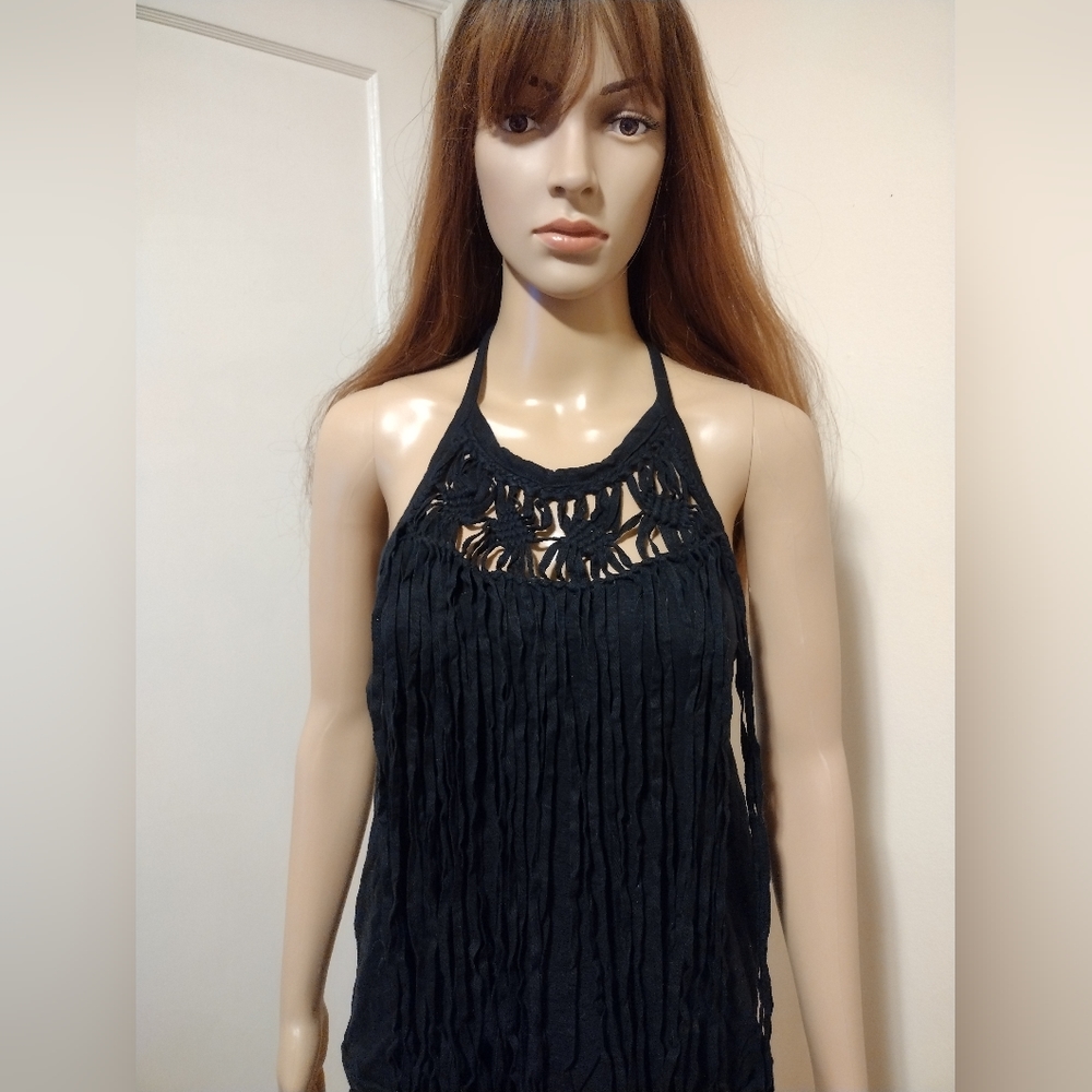 DKNY fringe halter top, size XS